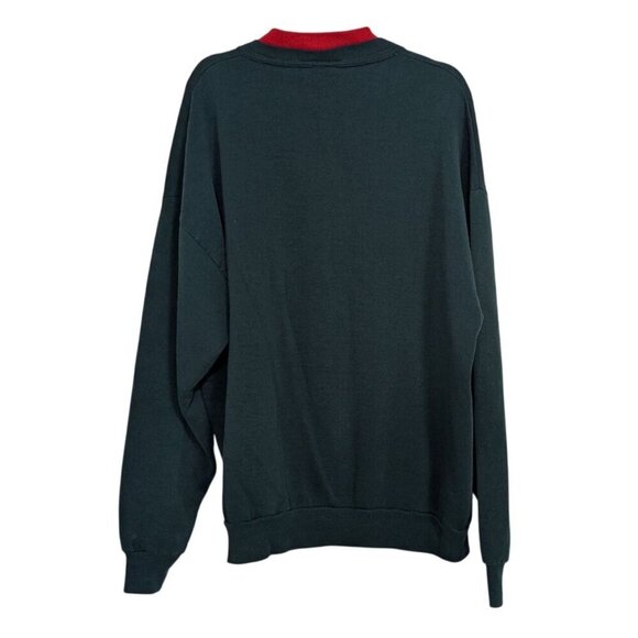 Vintage Cardinal Sweatshirt Womens Size XL Green Red Winter Granny USA Made - Picture 8 of 11